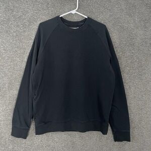 Public Rec Friday Crewneck Sweatshirt Mens Large Black Zip Pocket Fleece